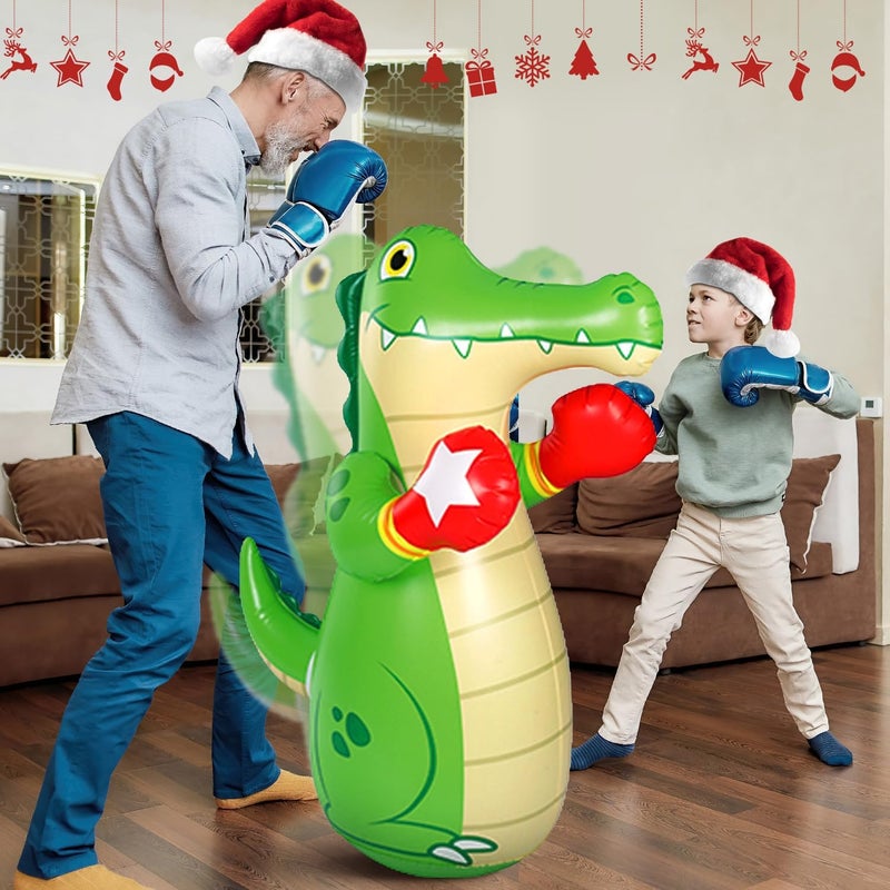 HOLYFUN 47" Kids Punching Bag, Inflatable Boxing Bag, Bounce Back Toy for Boys and Girls Ages 3+, Indoor and Outdoor Play - Image 2